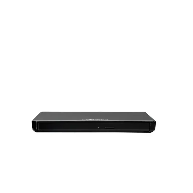 HPE Mobile USB DVD-RW Optical Drive 701498-B21 showing slim black frame, eject button, pinhole indicator, and top logo.