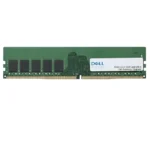 Dell 16GB DDR4 3200MHz ECC server RAM module showing green printed circuit board, black memory chips, and Dell label.