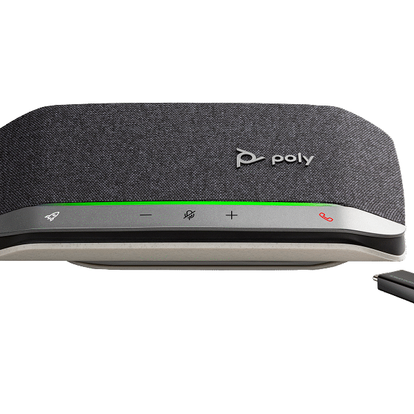 Poly Sync 20+ USB-C Speakerphone | Bluetooth + USB | 3-Mic Noise Reduction | Smartphone Charging | 20-Hour Battery | BT700 Adapter | SKU 772D0AA