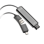 Poly DA75 USB to QD Adapter (TAA) | USB-A & USB-C | Smart Headset Recognition | SoundGuard DIGITAL | SKU 786C6AA