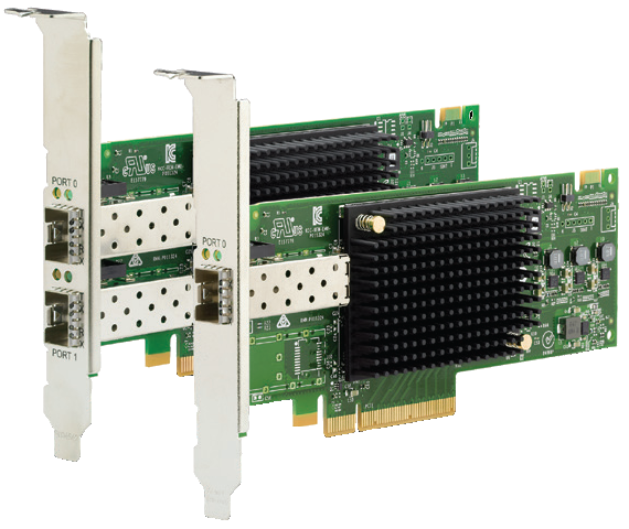 View of Lenovo ThinkSystem Emulex 16Gb Gen6 Dual-Port FC HBA