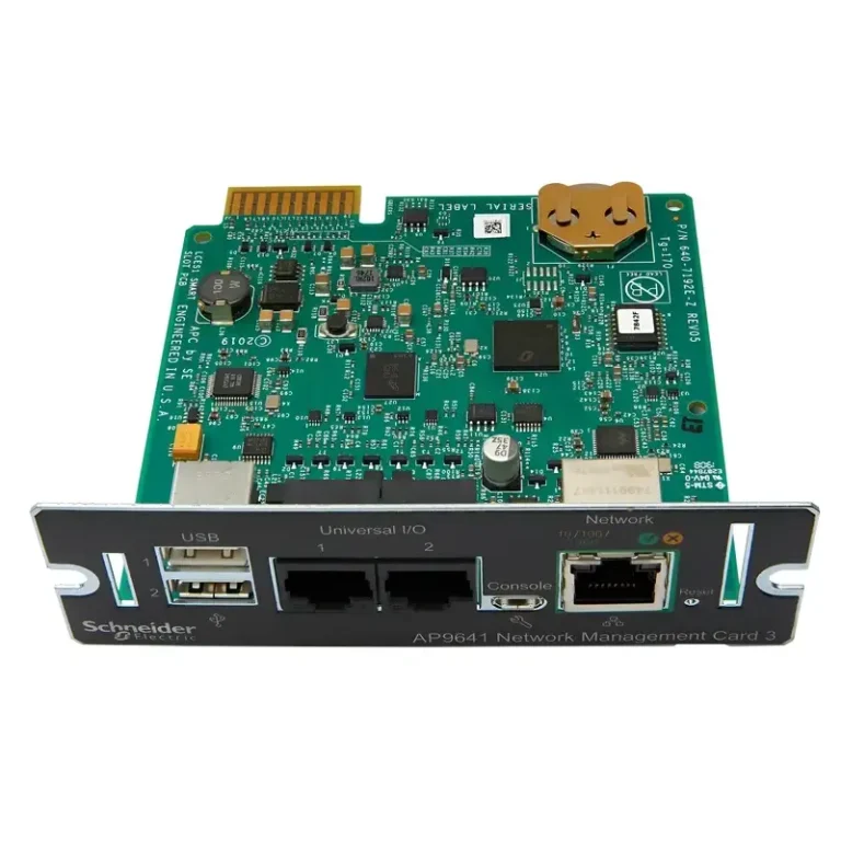 View of APC AP9641 Network Management Card 3 (NMC3) with Environmental Monitoring