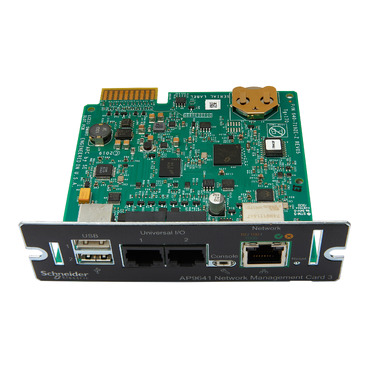 View of APC Network Management Card 3 (NMC3) with Environmental Monitoring AP9641