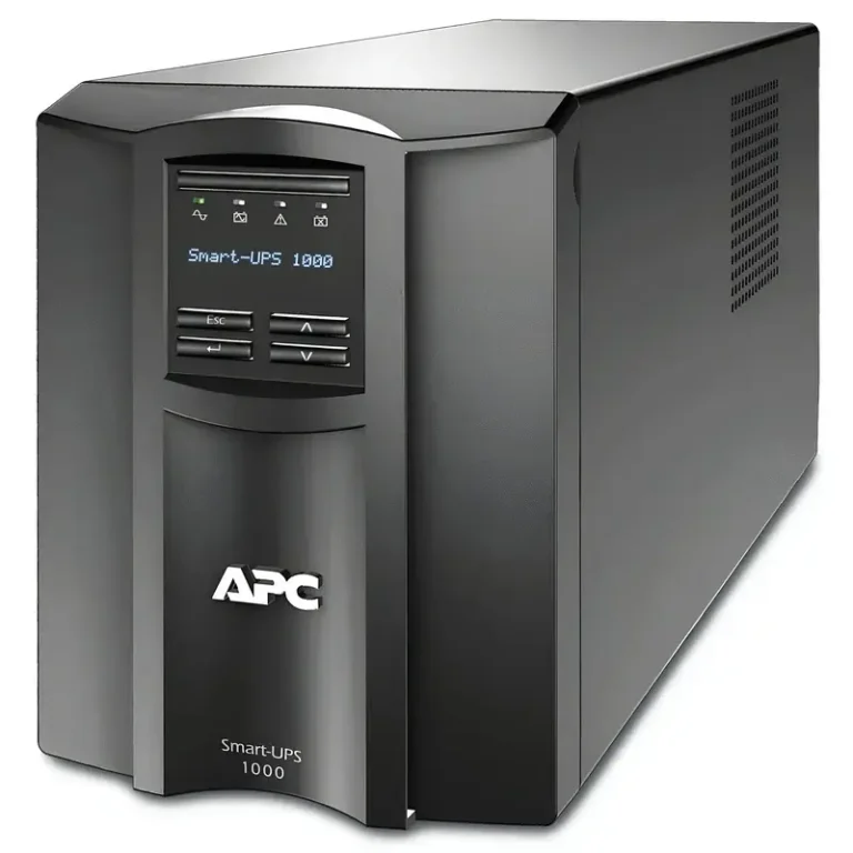 View of APC Smart-UPS SMT1000IC 1000VA Tower UPS with SmartConnect and SmartSlot