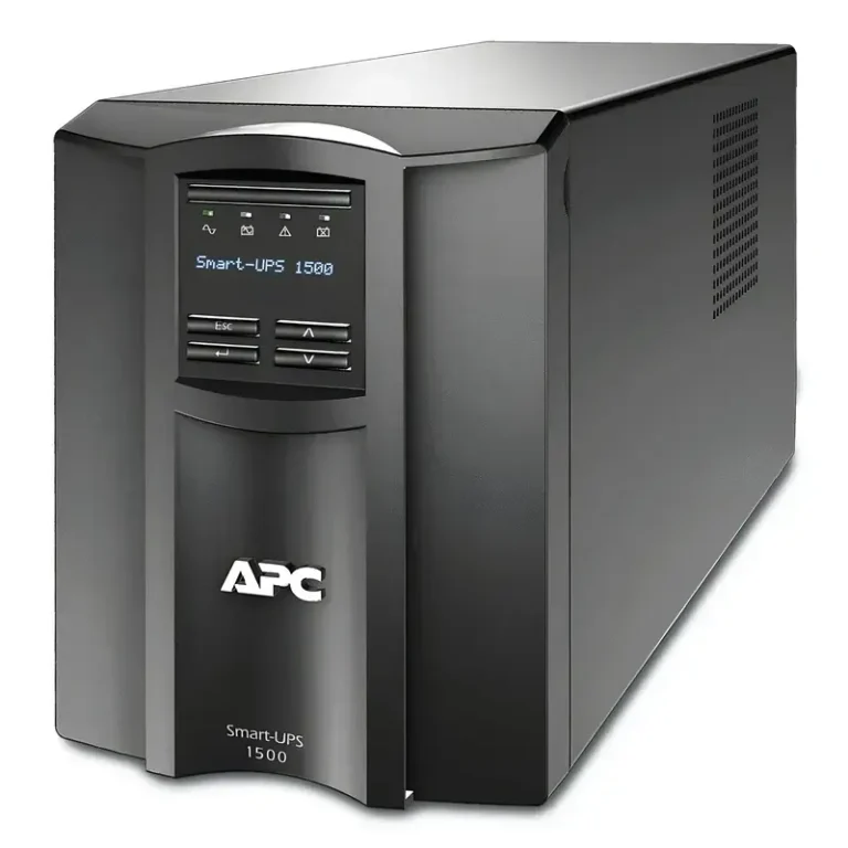 View of APC Smart-UPS SMT1500IC 1500VA Tower UPS with SmartConnect and SmartSlot
