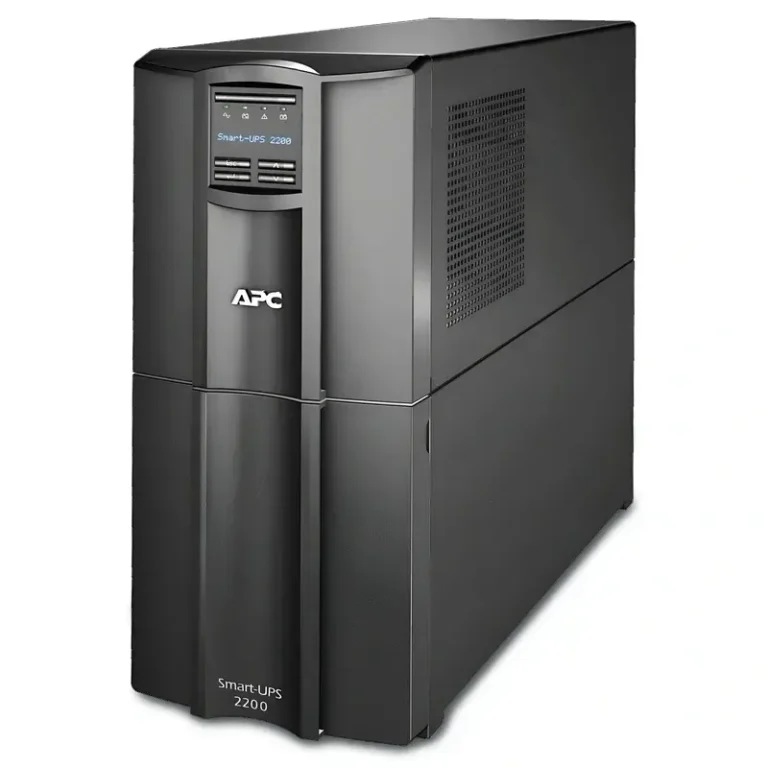 View of APC Smart-UPS SMT2200IC 2200VA Tower UPS with SmartConnect and SmartSlot
