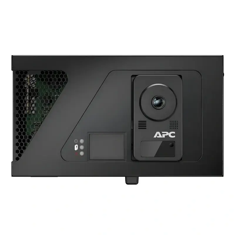 APC NetBotz Room Monitor 755 NBWL0755 environment appliance with integrated surveillance camera lens and indicator LEDs.