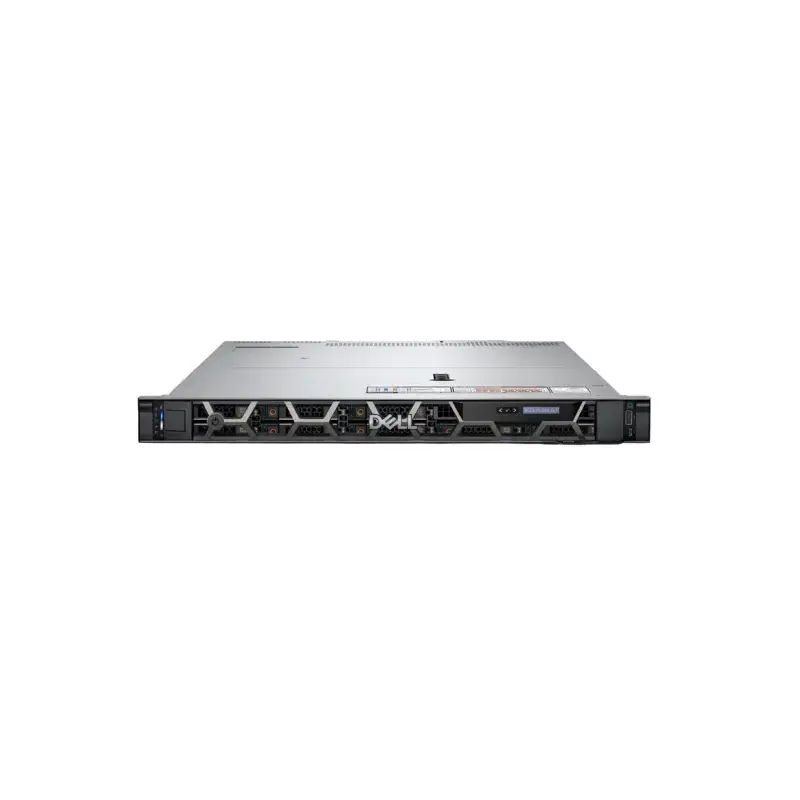 Dell PowerEdge R450 1U rack server with front security bezel honeycomb grille mesh LCD status panel and hot-plug drive bays.