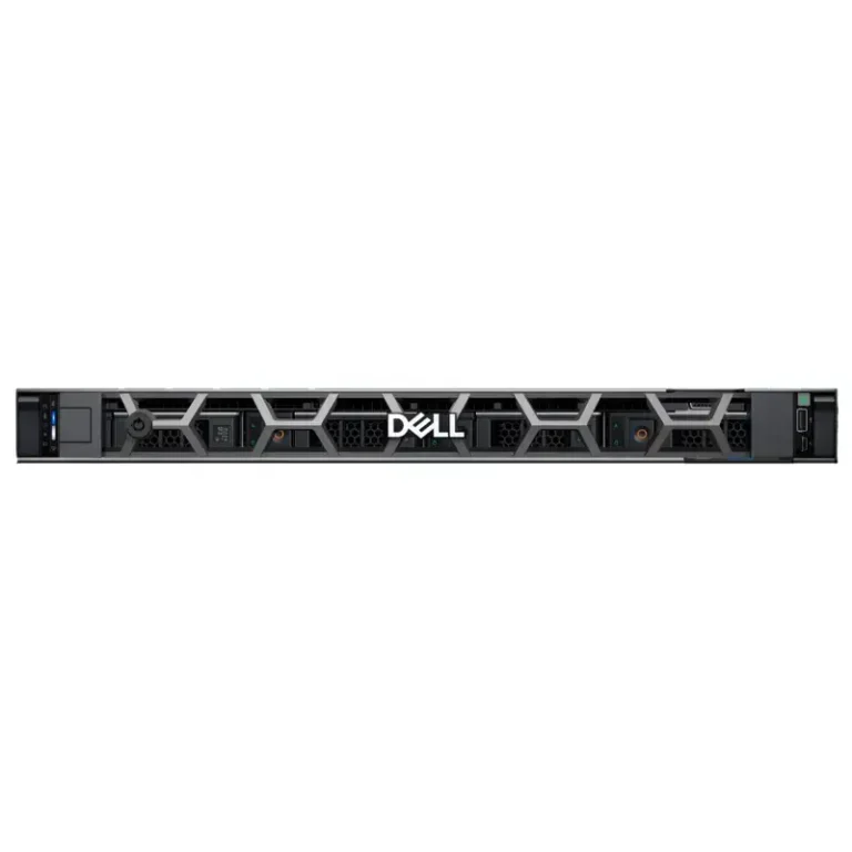 Dell PowerEdge R660xs rack server front panel with a silver geometric security bezel, Dell logo, and status LED indicator.