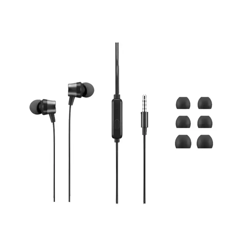 Lenovo Analog In-Ear Headphones Gen II with inline microphone 3.5mm audio jack and three silicone ear tip pairs. Lenovo Analog In-Ear Headphones Gen II with inline microphone 3.5mm audio jack and three silicone ear tip pairs.