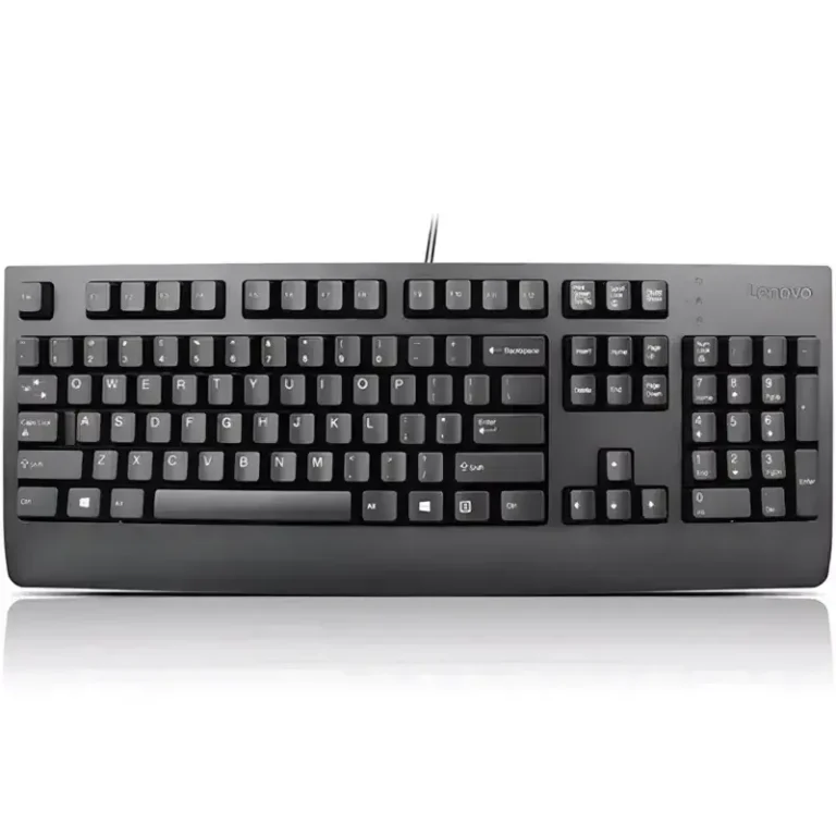 Lenovo Preferred Pro II wired USB keyboard with full-size QWERTY layout dedicated numeric keypad and status indicators.