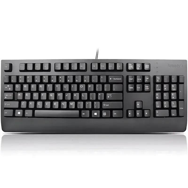 Lenovo Preferred Pro II wired USB keyboard with full-size QWERTY layout dedicated numeric keypad and status indicators. Lenovo Preferred Pro II wired USB keyboard with full-size QWERTY layout dedicated numeric keypad and status indicators.