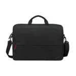 Lenovo ThinkPad Essential 16-inch Topload Eco bag front with red zipper accent line canvas fabric and shoulder strap.