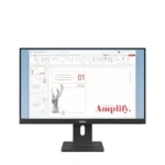 Lenovo ThinkVision E24-40 business monitor front, displaying a Microsoft PowerPoint presentation interface on its IPS display.