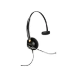 Poly EncorePro 510V QD monaural headset with single foam ear pad, flat temple T-bar support, and silver boom microphone.
