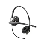 Poly EncorePro 720D binaural headset with plush leatherette ear pads, extendable slim boom microphone, and wired connection.