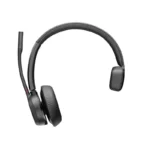 Poly Voyager 4310 M Teams USB-C headset with monaural leatherette ear cushion, padded headband, and upright boom mic.