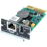 Schneider Electric AP9544 NMC3 remote UPS management card with RJ45 network port micro-USB console port and Type-A port.