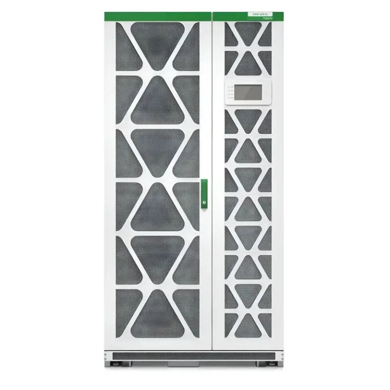 Schneider Electric Easy UPS 3L 3-phase UPS E3LUPS500KHS, front profile with triangular ventilation mesh doors.