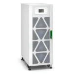 Schneider Electric Easy UPS 3M E3MUPS120KHS showing white tower cabinet, triangular grilles, and green door handle.