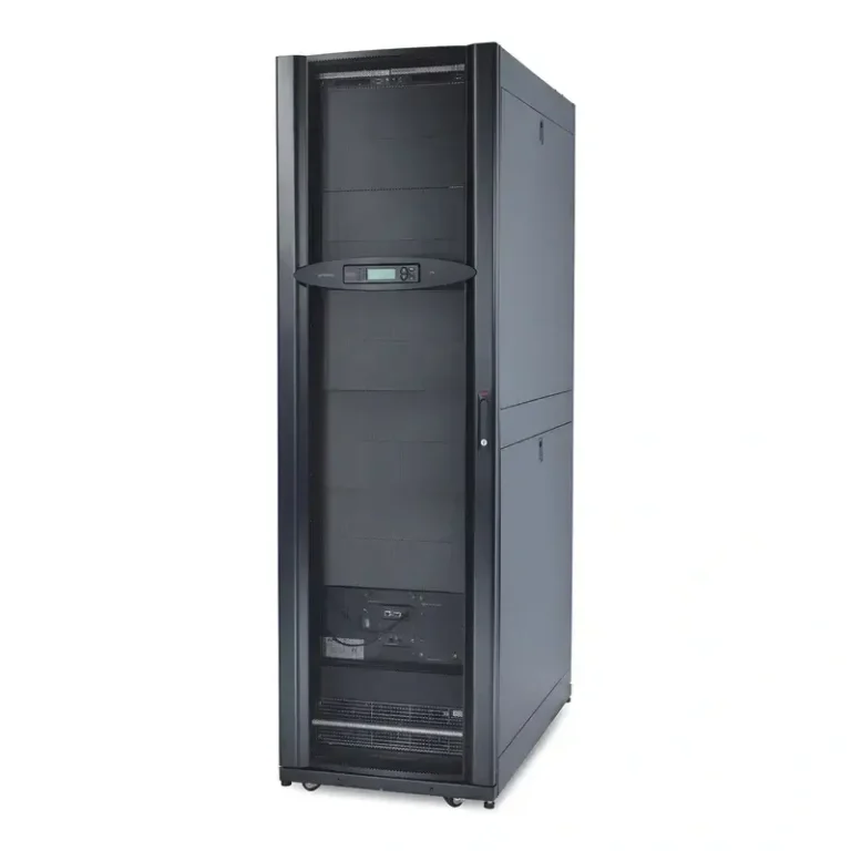 Schneider Electric Symmetra PX 160kW modular UPS frame SYCF160KH, angled profile showing black server rack tower cabinet body.