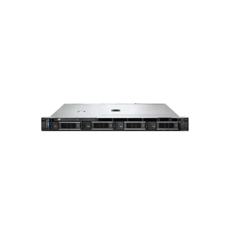 Dell PowerEdge R250 rack server face showing hot-swap drive bays, front status LEDs, and a thin optical drive slot.