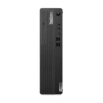 Lenovo ThinkCentre M70s Gen 5 desktop standing vertically, showing a ribbed front grille, USB ports, and optical drive.